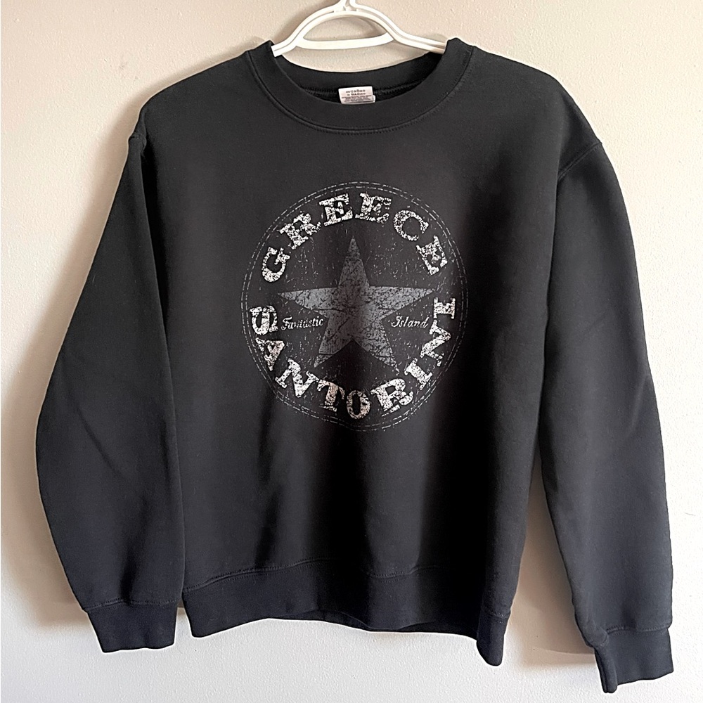 Vintage “Santorini Greece” Graphic Crew Neck tourist sweatshirt
